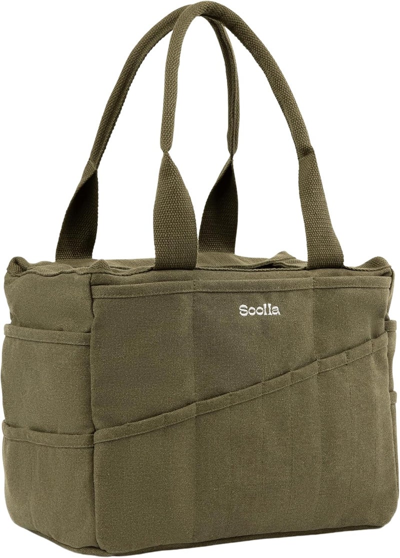 Soolla Studio Bag: Washable Art Supply & Pottery Clay Tool Bag, 30 Pockets, 15 Colors, Artist Gift Organizer (Forest Green) - Image 3